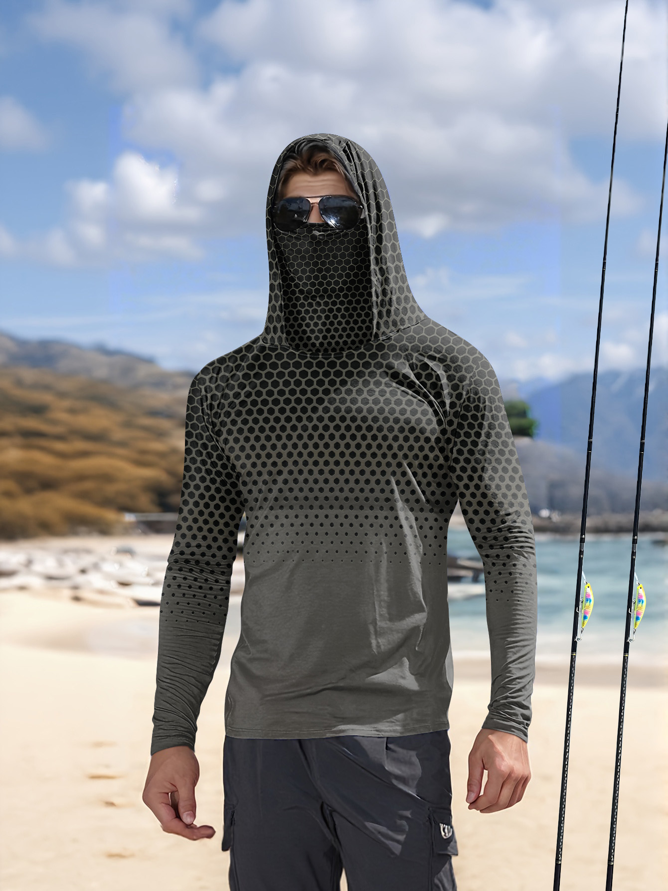 Мужская рубашка с капюшоном дл – обзор и цена Fishing Shirt Uv Protection